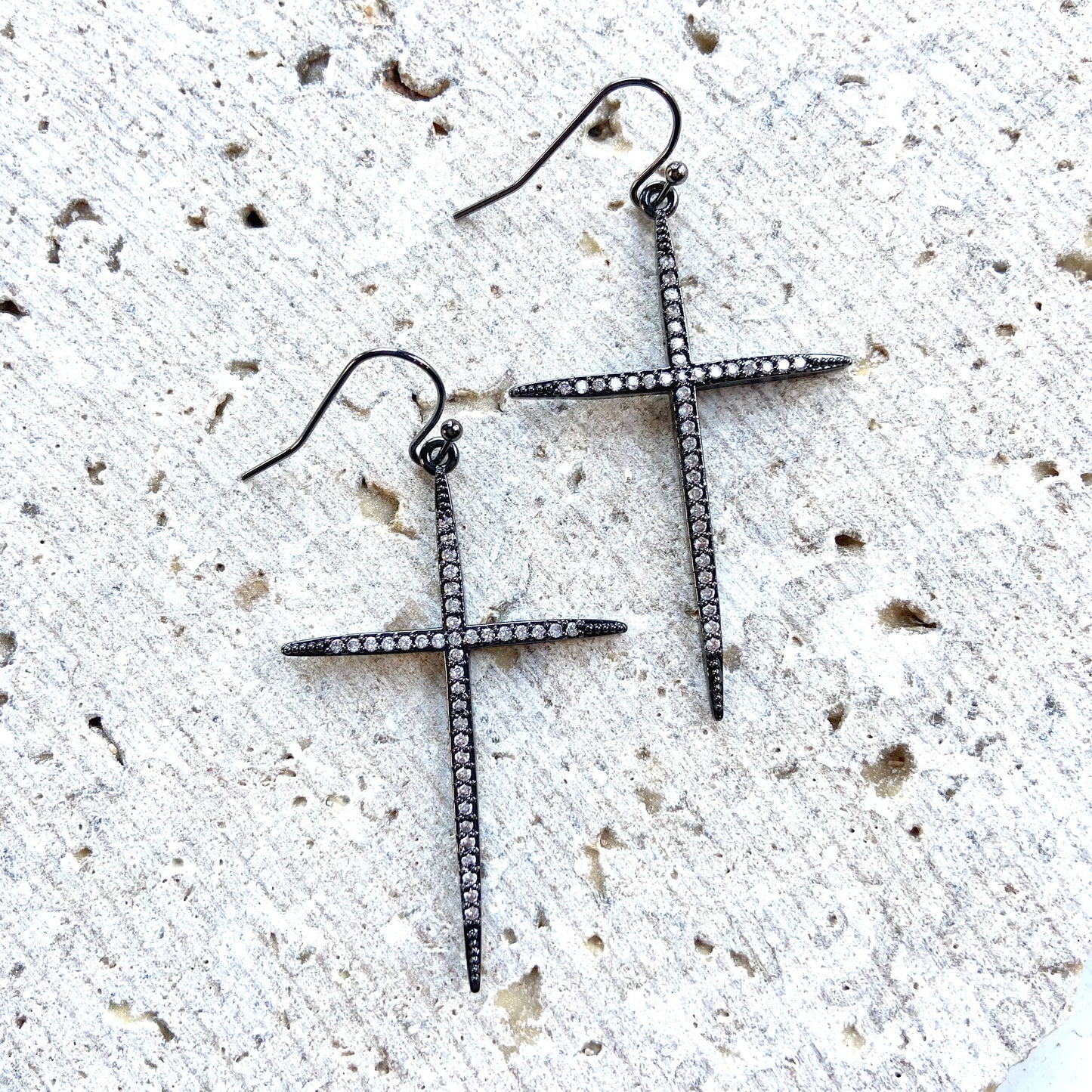 Cross earrings religious jewelry boutique pray salon jewelr