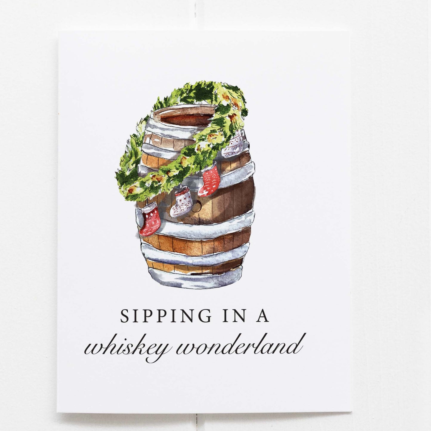 Sipping In A Whiskey Wonderland Christmas Greeting Card