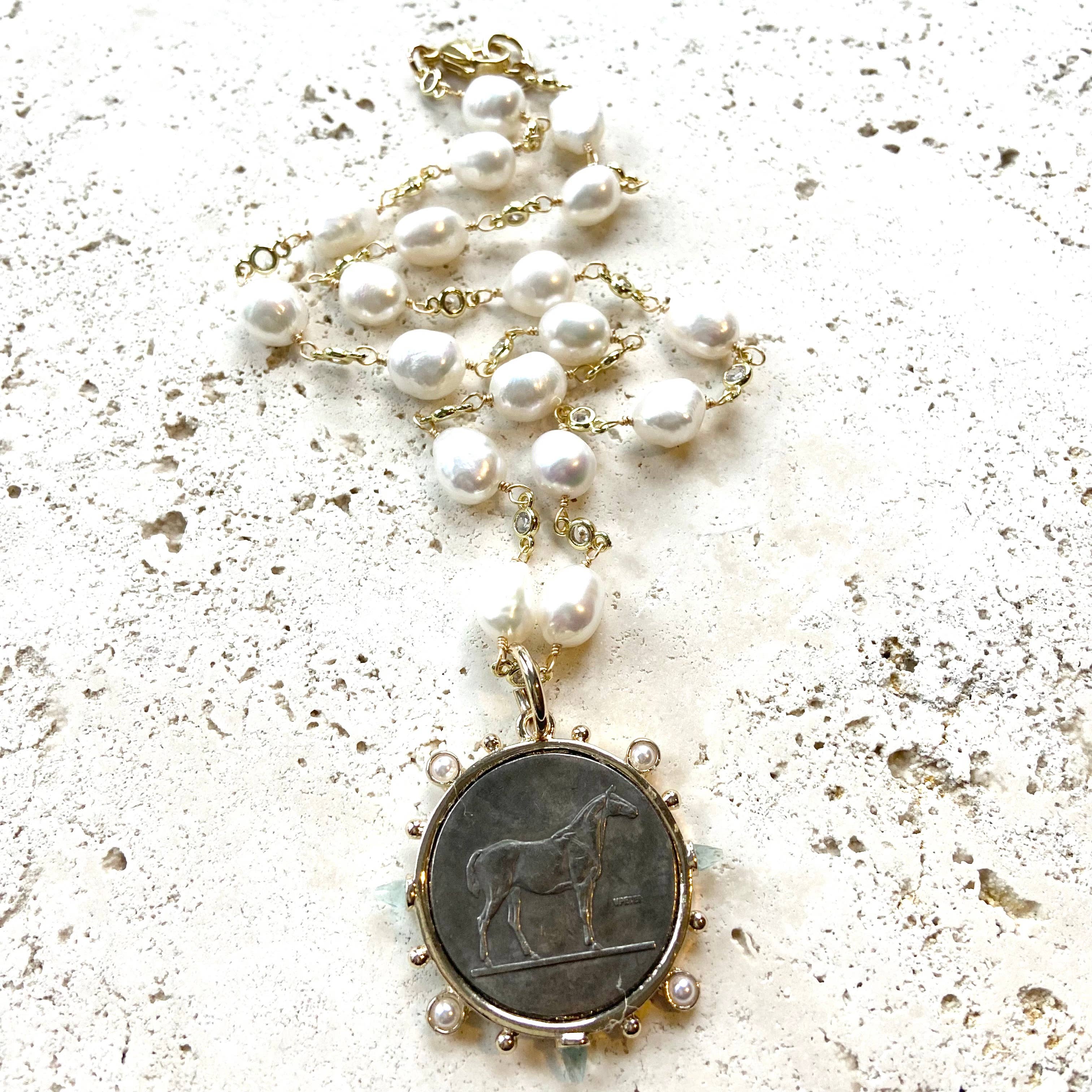 Horse coin necklace deals