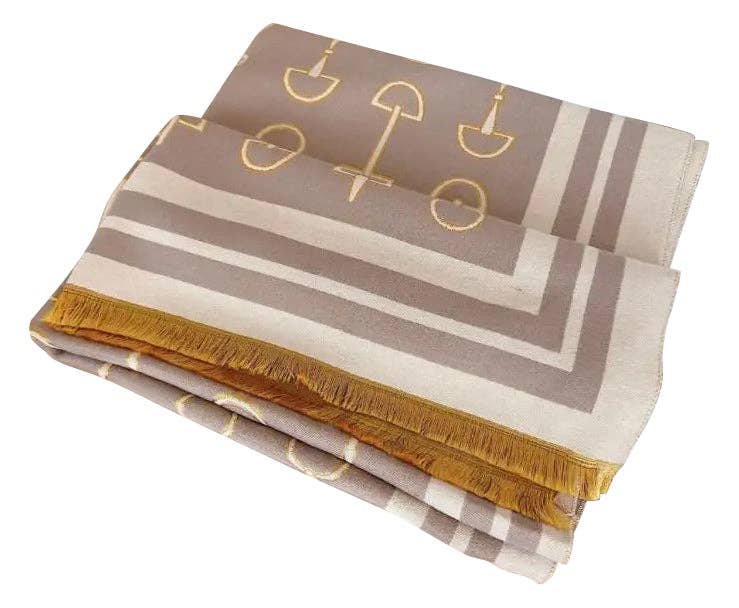 AWST Int'l Acrylic Cashmere Snaffle Bit Scarf/Shawl- 75" x 26.5"