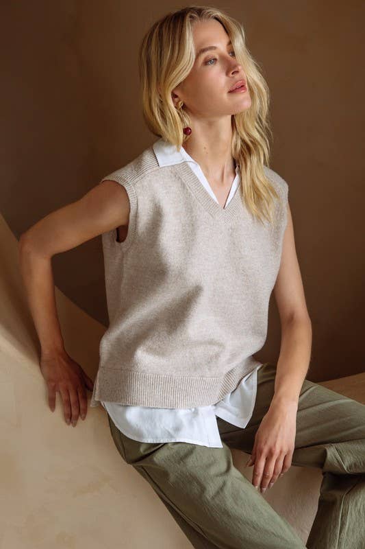 Mix Media Shirt Vest