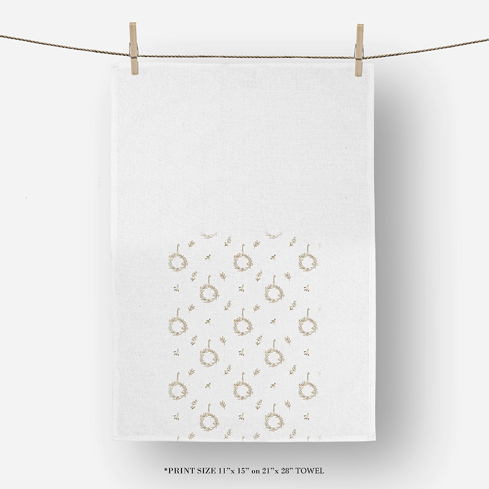 Wreath Pattern Tea Towel