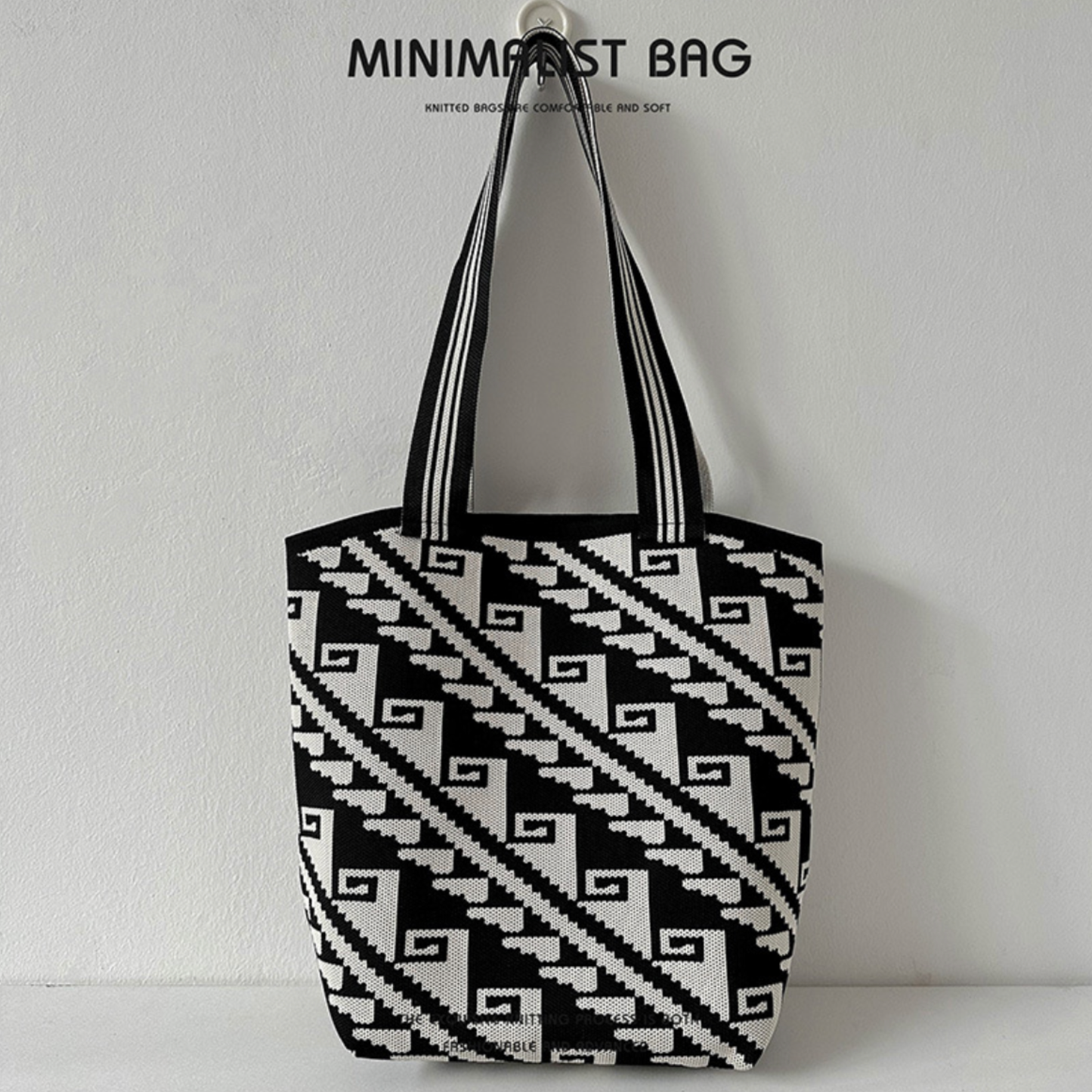 Stylish Knitted Tote Bag- Lightweight  Foldable Shopping Bag