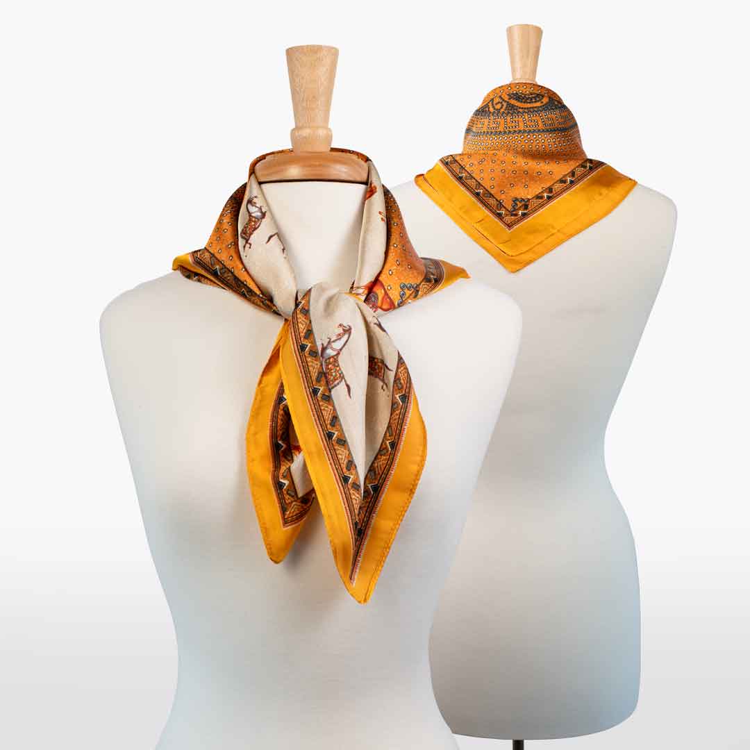 Empire - Stylized Equestrian Scarf in Tangerine