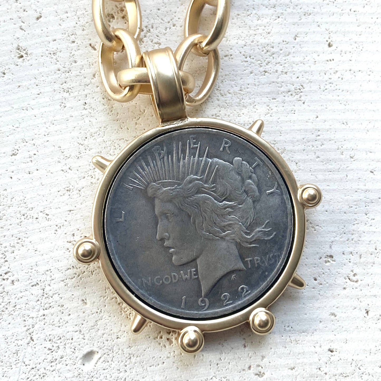 Liberty coin necklace Patriotic jewelry boutique vintage