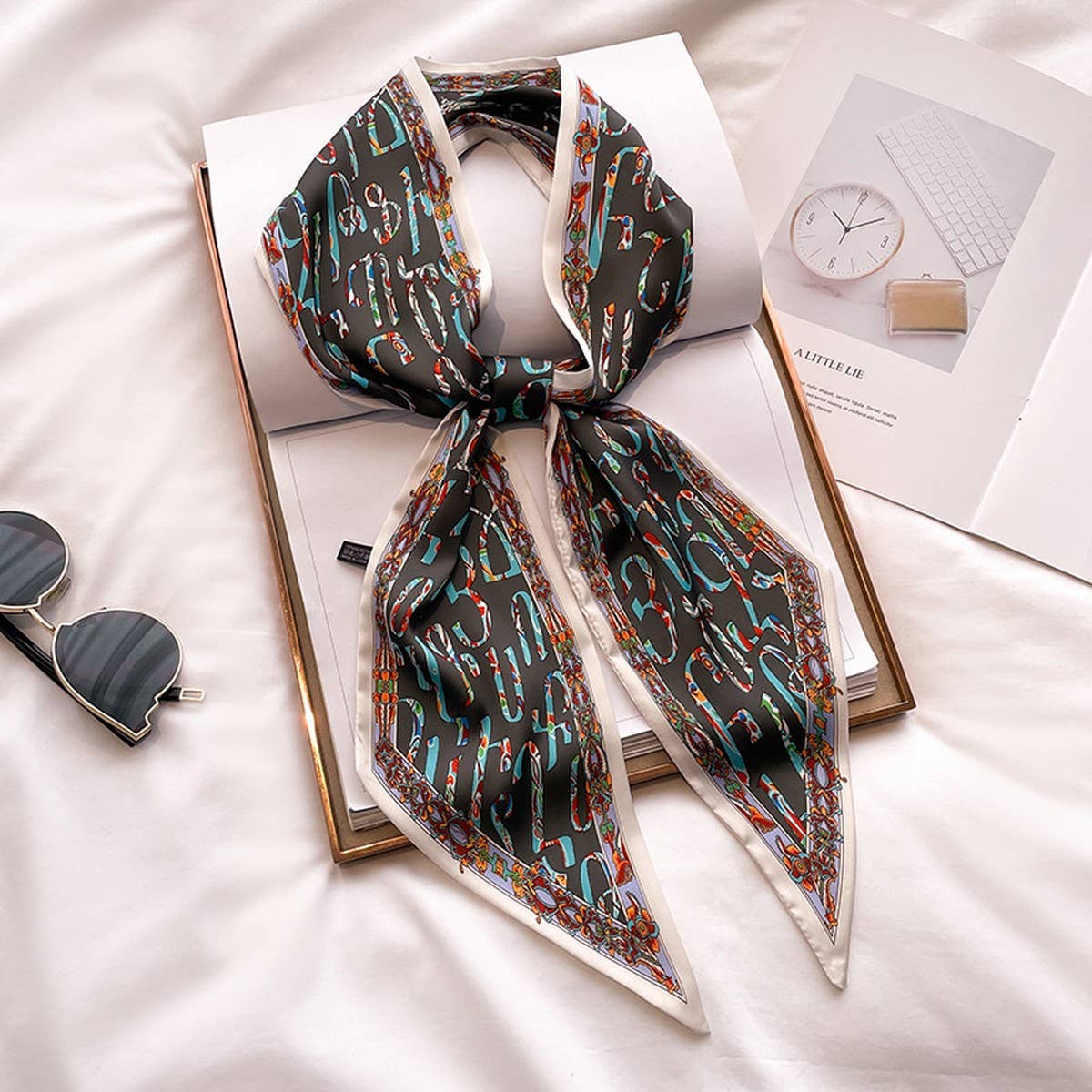 Women’s Long Silk Scarf – Stylish Neck Accessory_CWASC03144