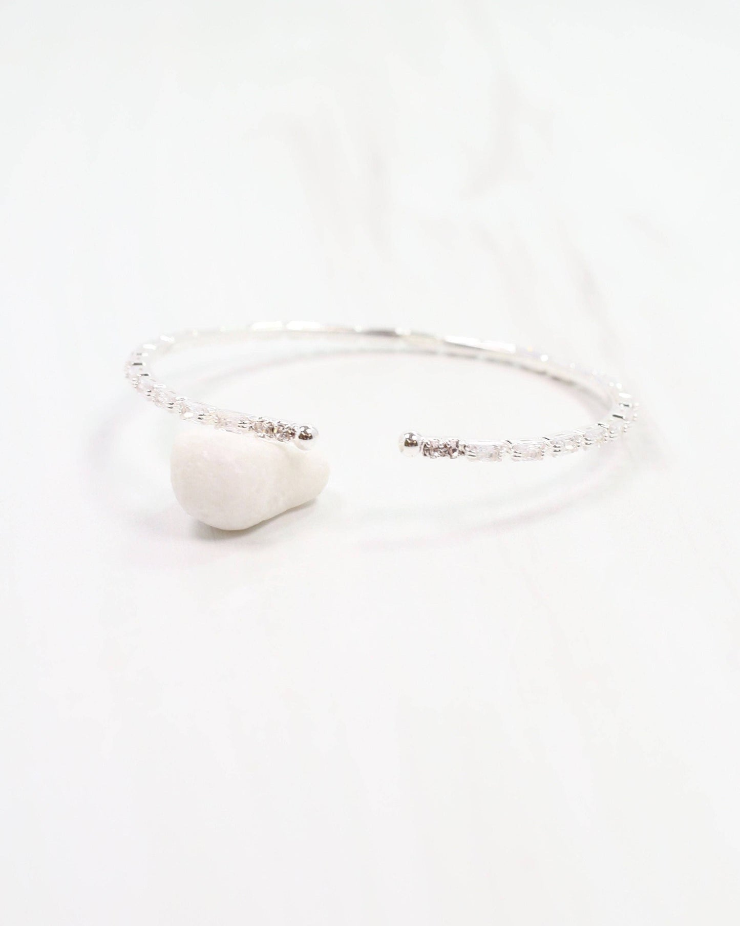 Hawthorne CZ Cuff Bracelet Silver