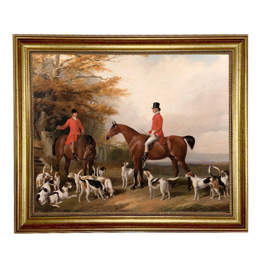 The Meeting Fox Hunt Scene Painting Print on Canvas
