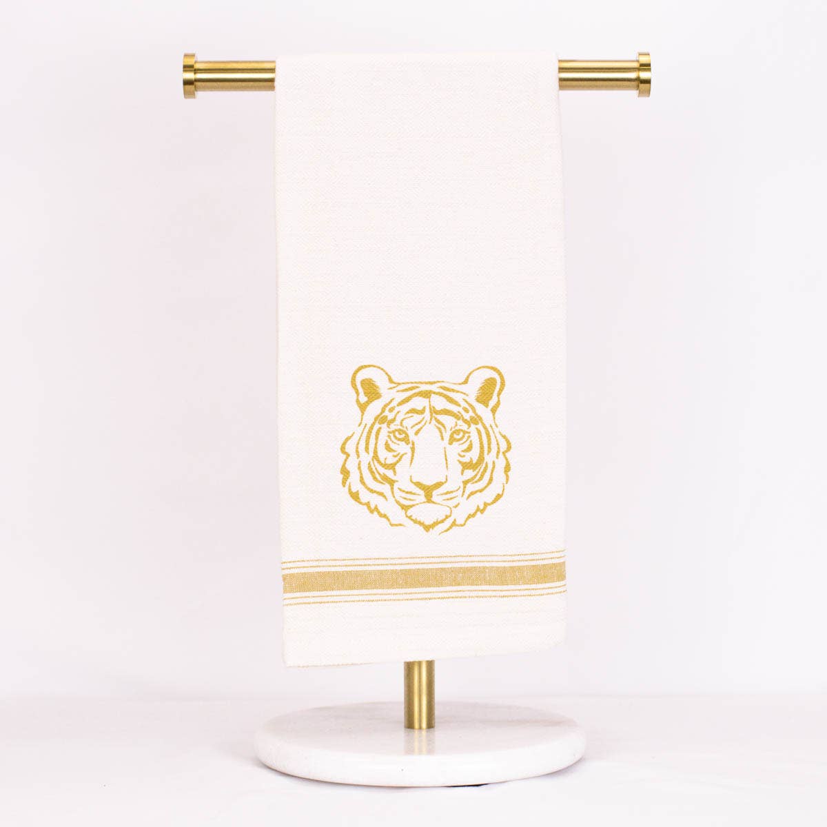 Get Em Tiger Hand Towel   Cream/Gold   20x28