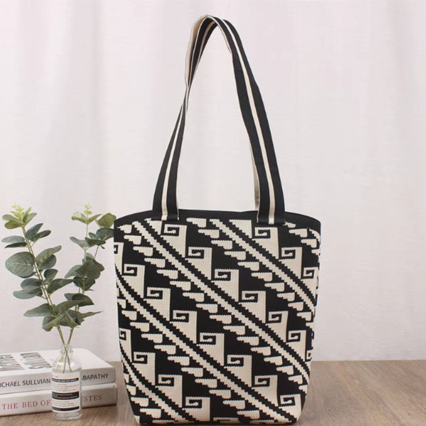 Stylish Knitted Tote Bag- Lightweight  Foldable Shopping Bag