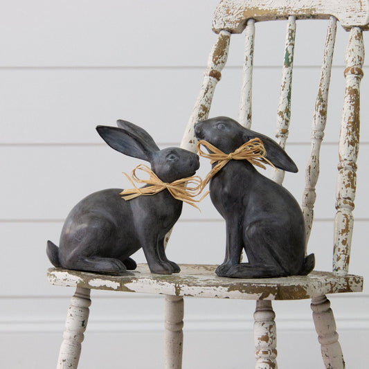 Rabbits with Raffia Bows