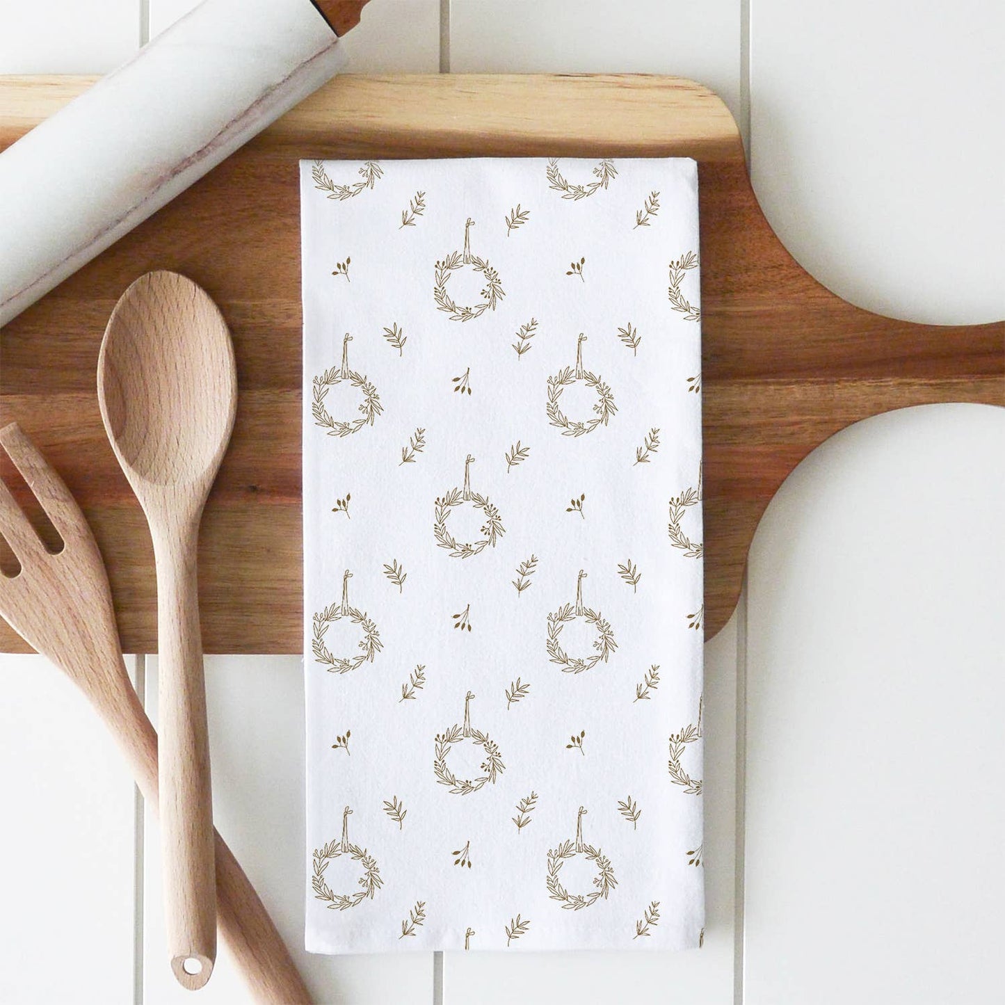 Wreath Pattern Tea Towel
