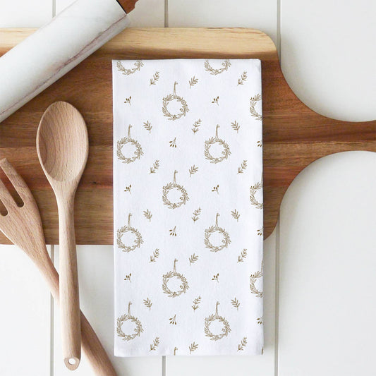 Wreath Pattern Tea Towel