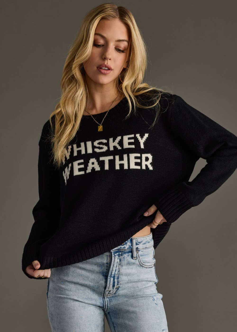 Black Whiskey Weather Sweater *