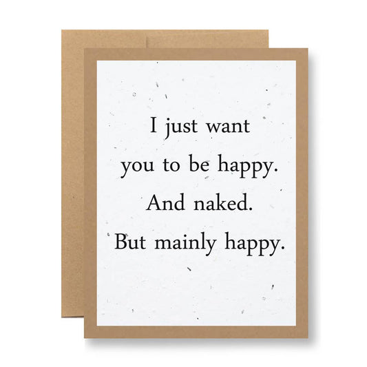 Plantable Seed Paper Greeting Card - ...but mainly happy