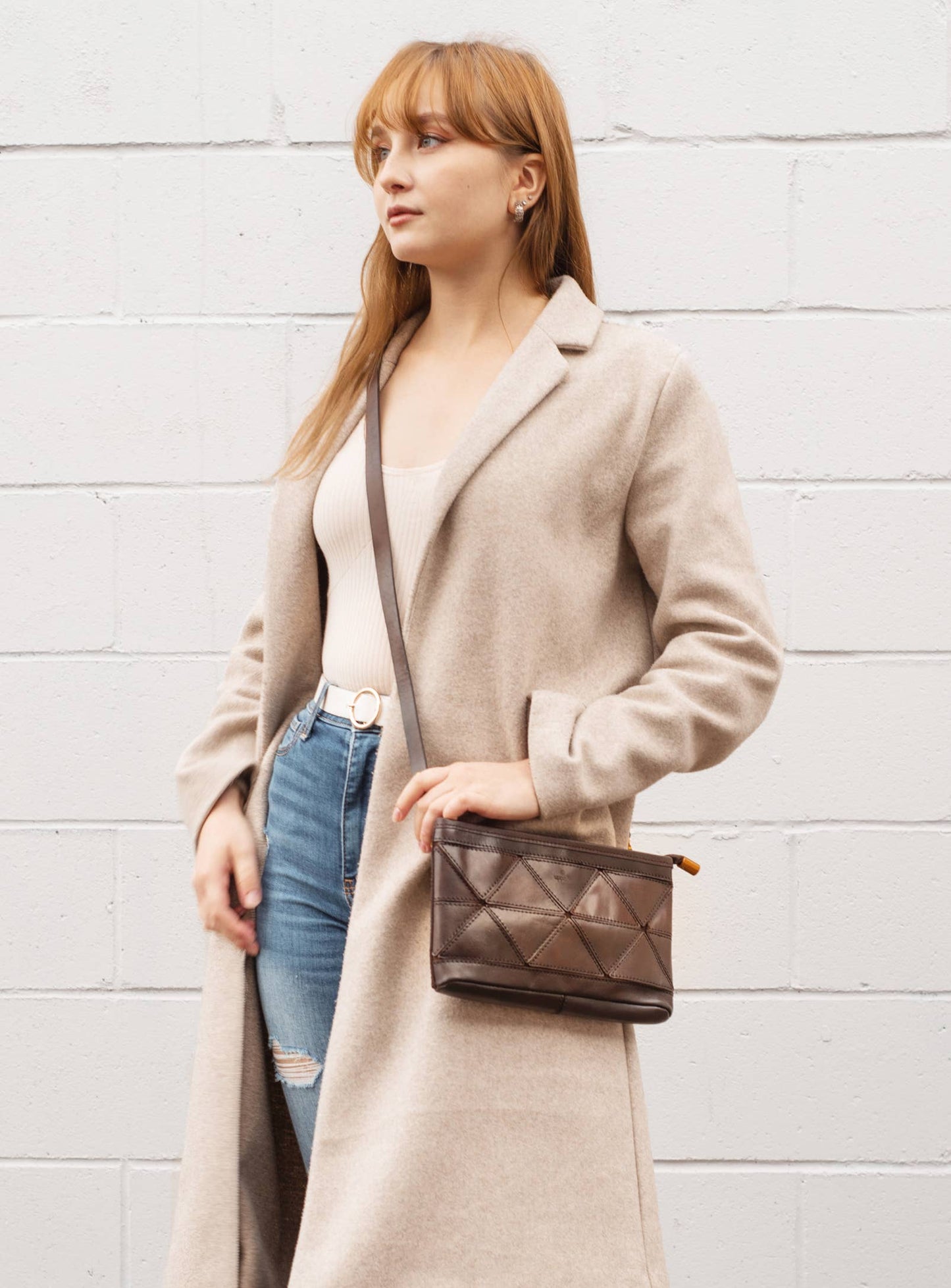 Origami Clutch / Crossbody Bag - Espresso