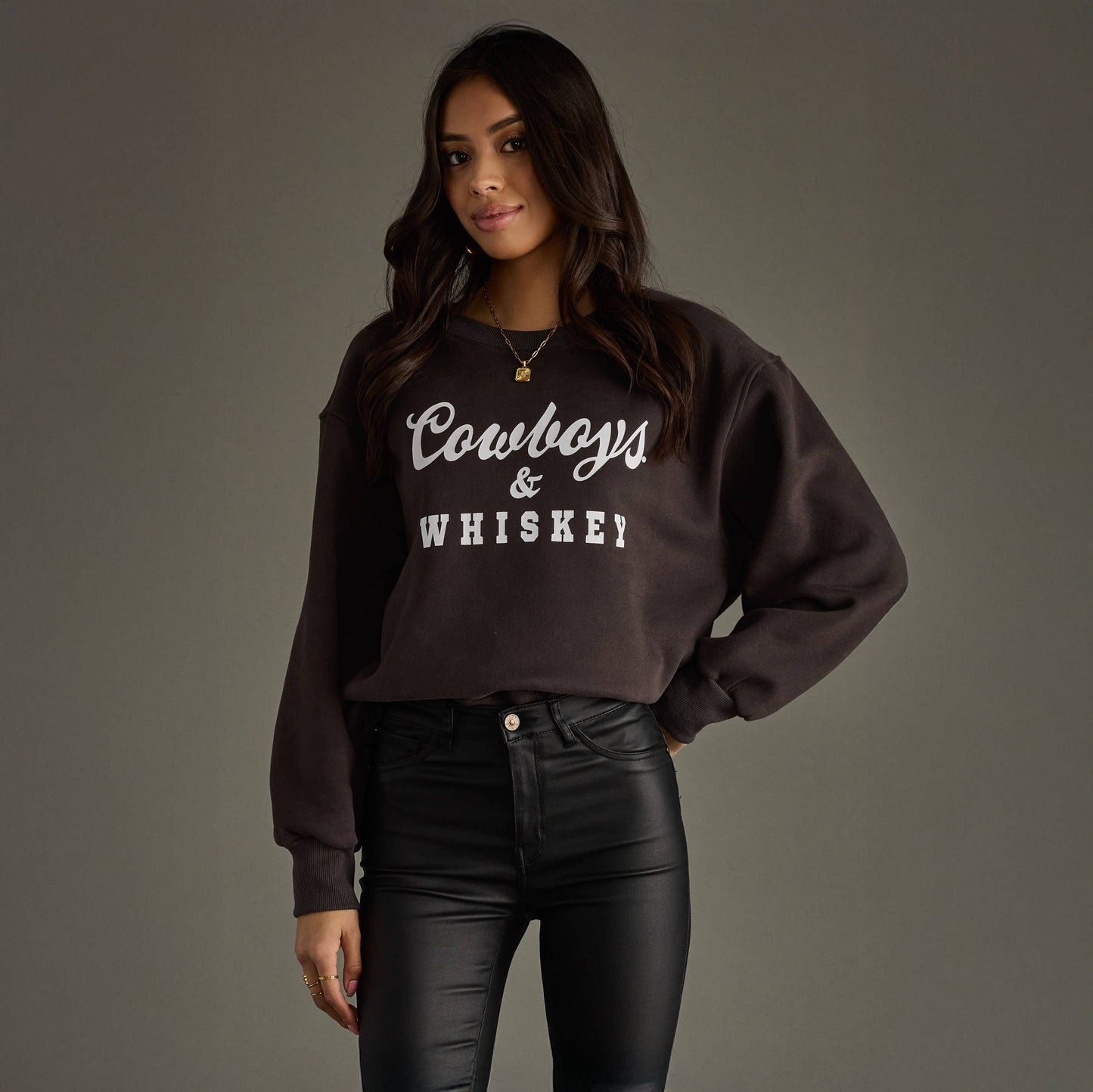 Charcoal Cowboys & Whiskey Sweatshirt *