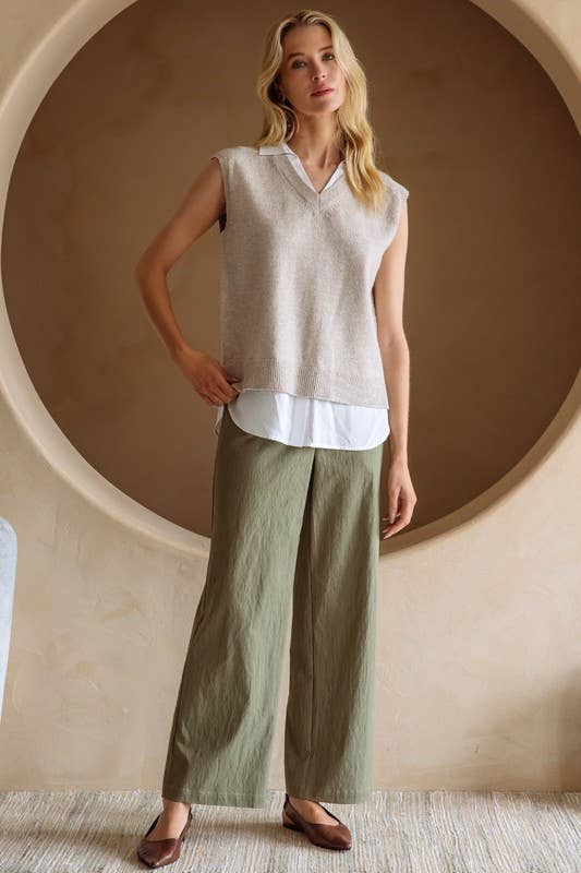 Mix Media Shirt Vest