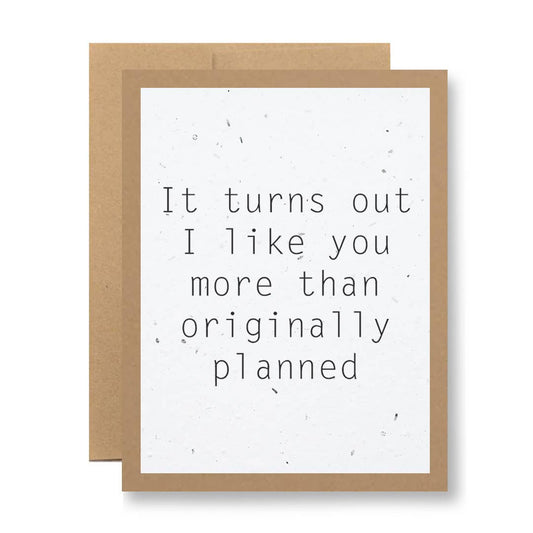 Plantable Seed Paper Greeting Card - ...originally planned