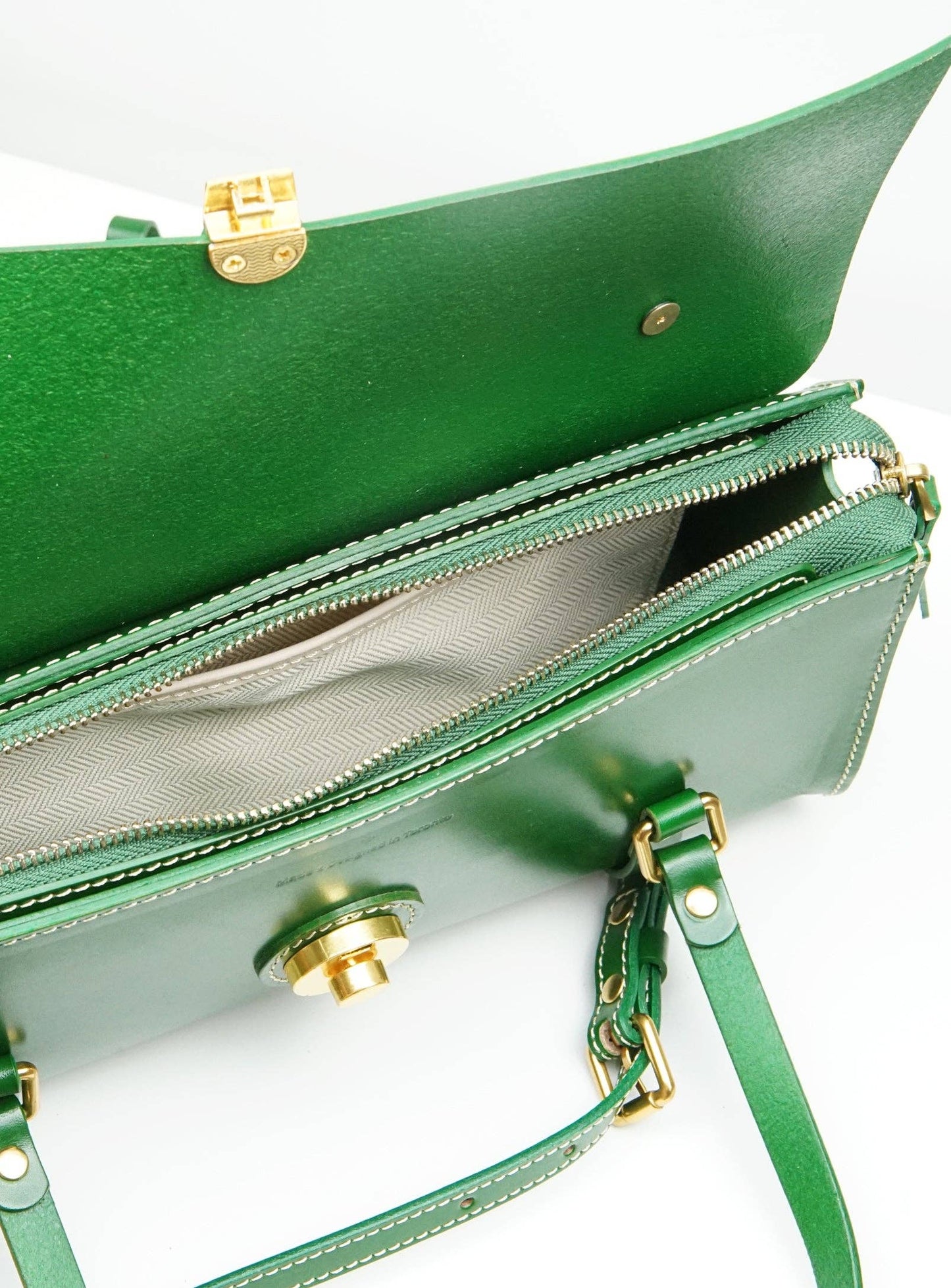 Vive 2.0 Classic Baguette Satchel- Pine Green