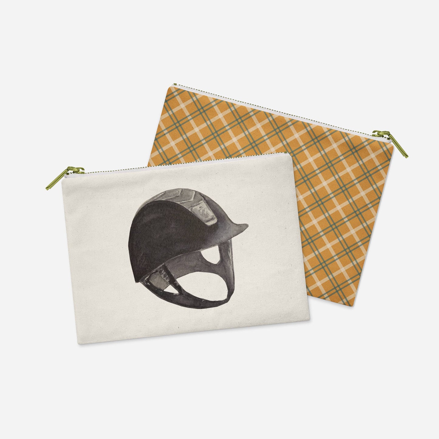 Equestrian Helmet pencil pouch | Horse + Whiskey Collection