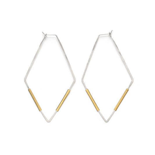 Handcrafted Mixed Metal Hoops- Rhombus