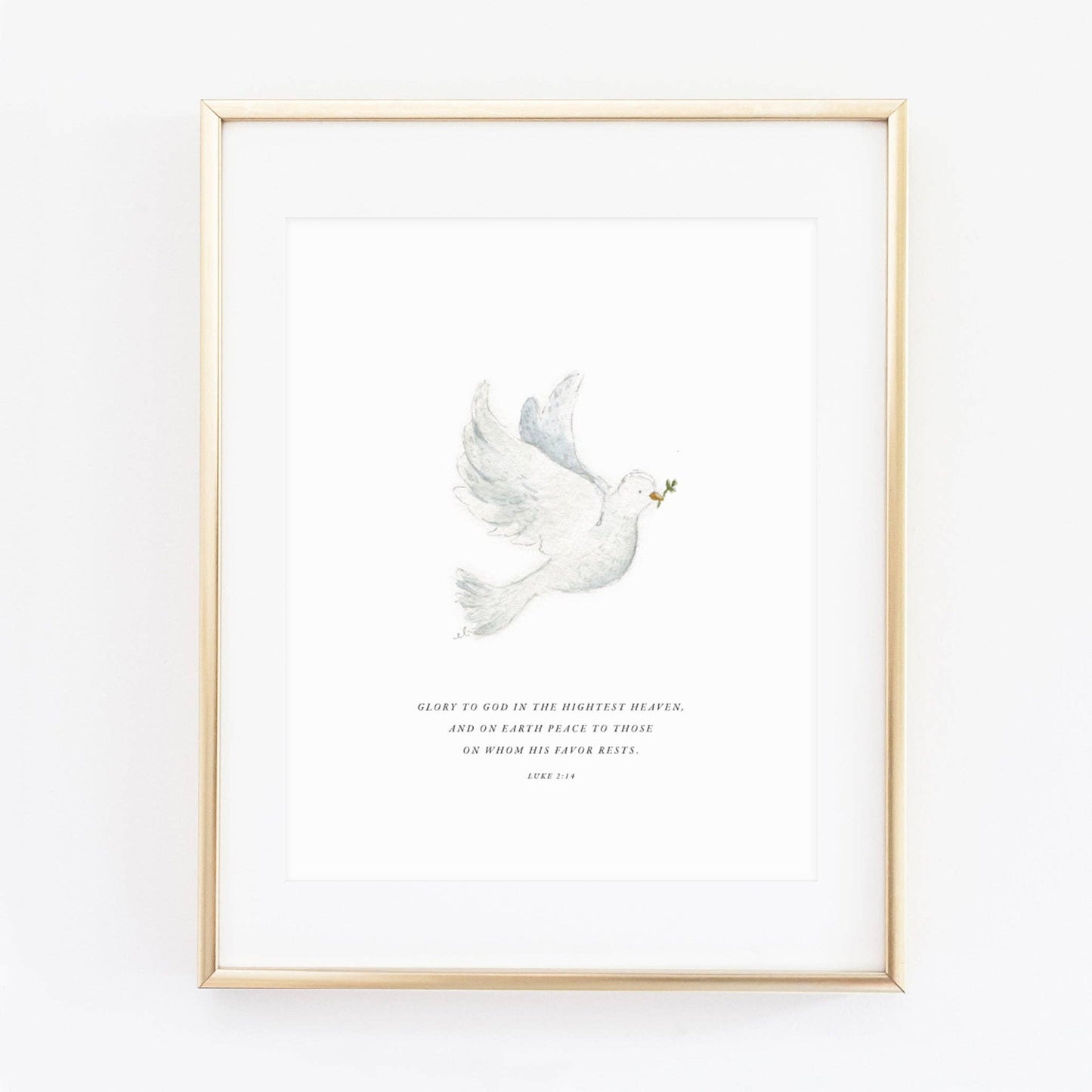 Luke 2:14 dove scripture print
