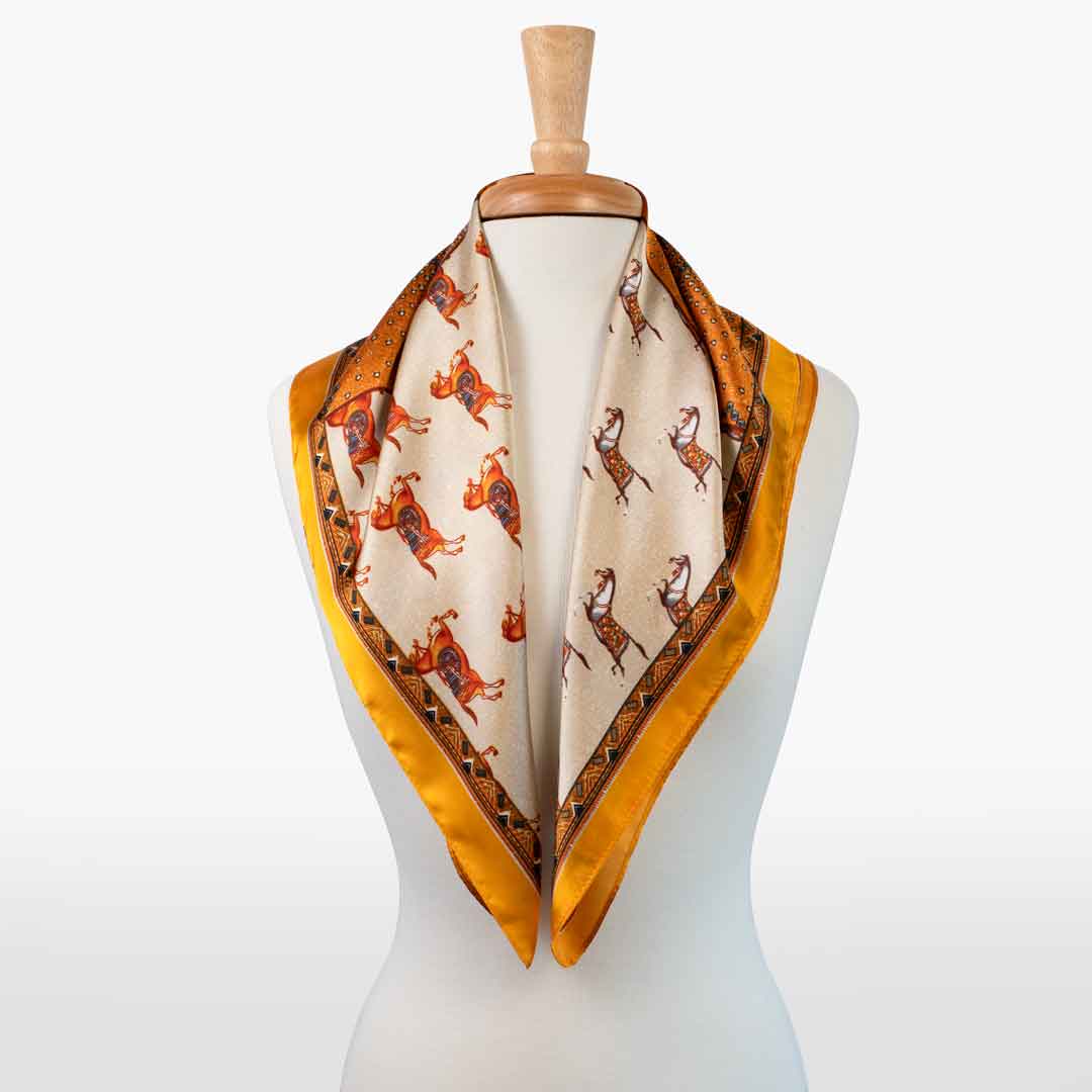 Empire - Stylized Equestrian Scarf in Tangerine