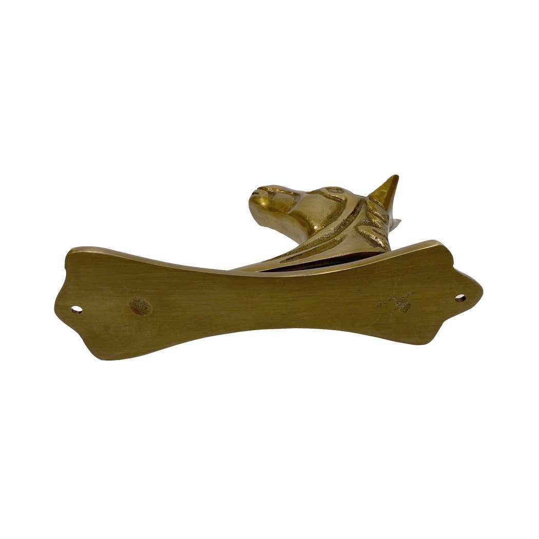 6" Antiqued Brass Horse Head Door Knocker