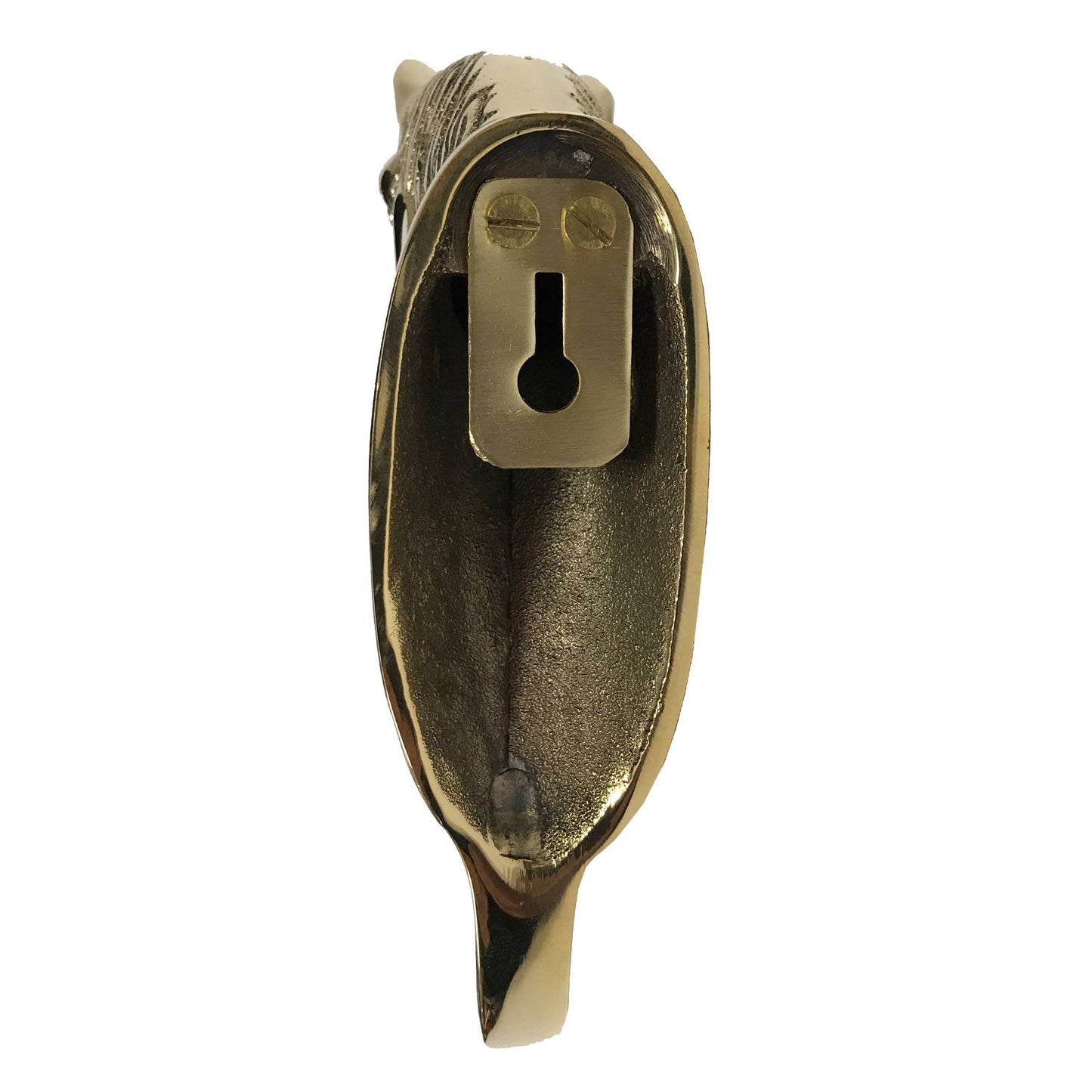 6" Solid Textured Polished Brass Horse Head Hanger