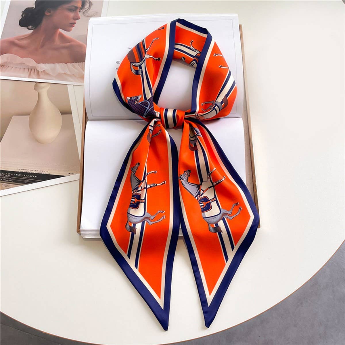 FASHIONABLE DOUBLE-LAYER RIBBON ANGLED HEAD SCARF_CWASC1515