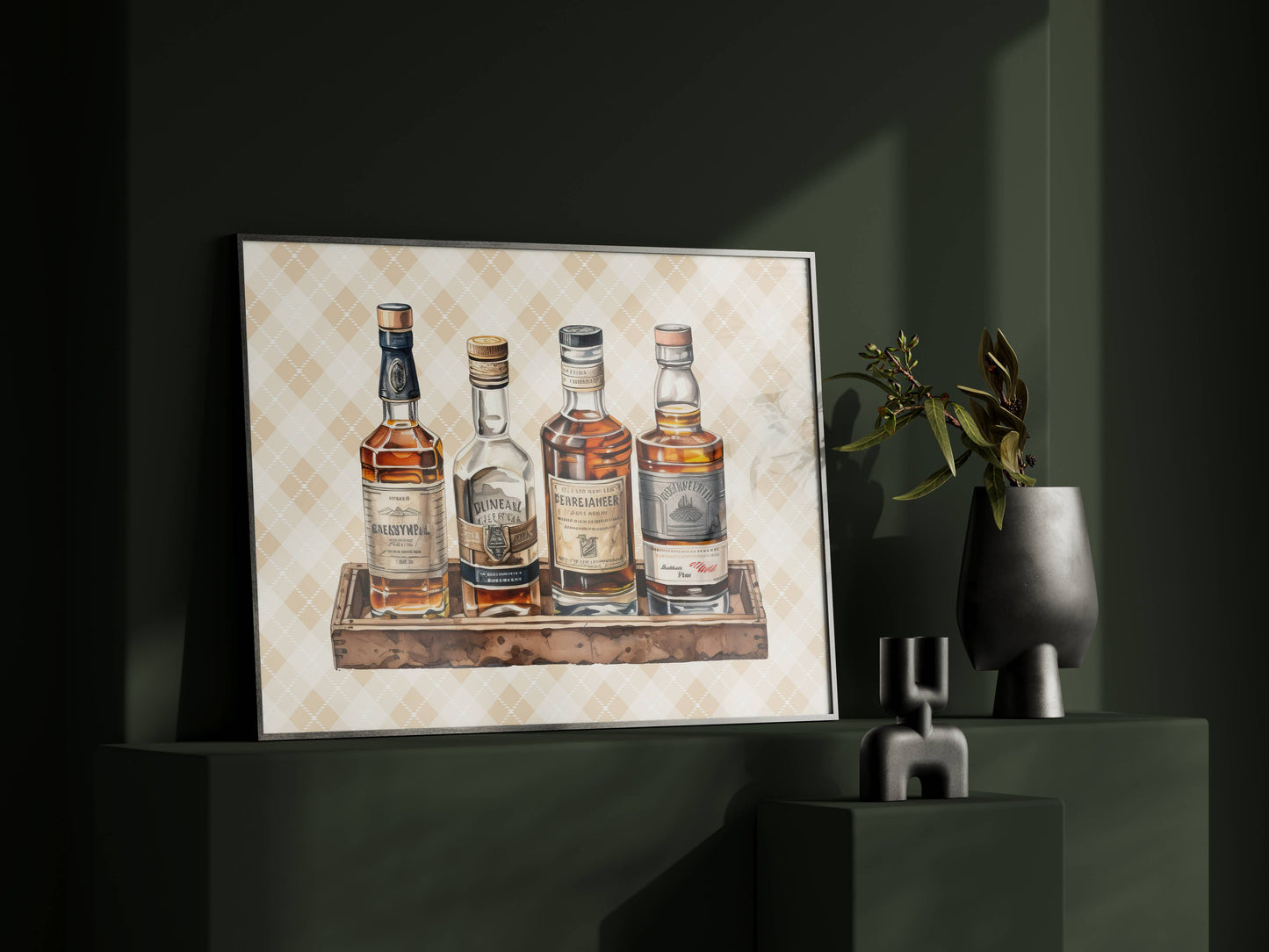 Whiskey Bottles art print | Horse + Whiskey Collection