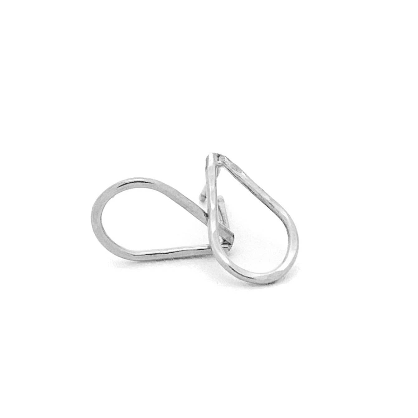 Hammered Teardrop Stud Earrings - Minimalist, Hypoallergenic