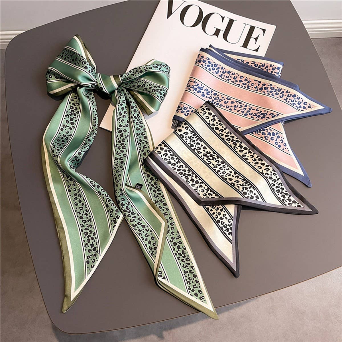 THIN SCARF FASHION PRINT RIBBON HEAD SCARF_CWASC1511