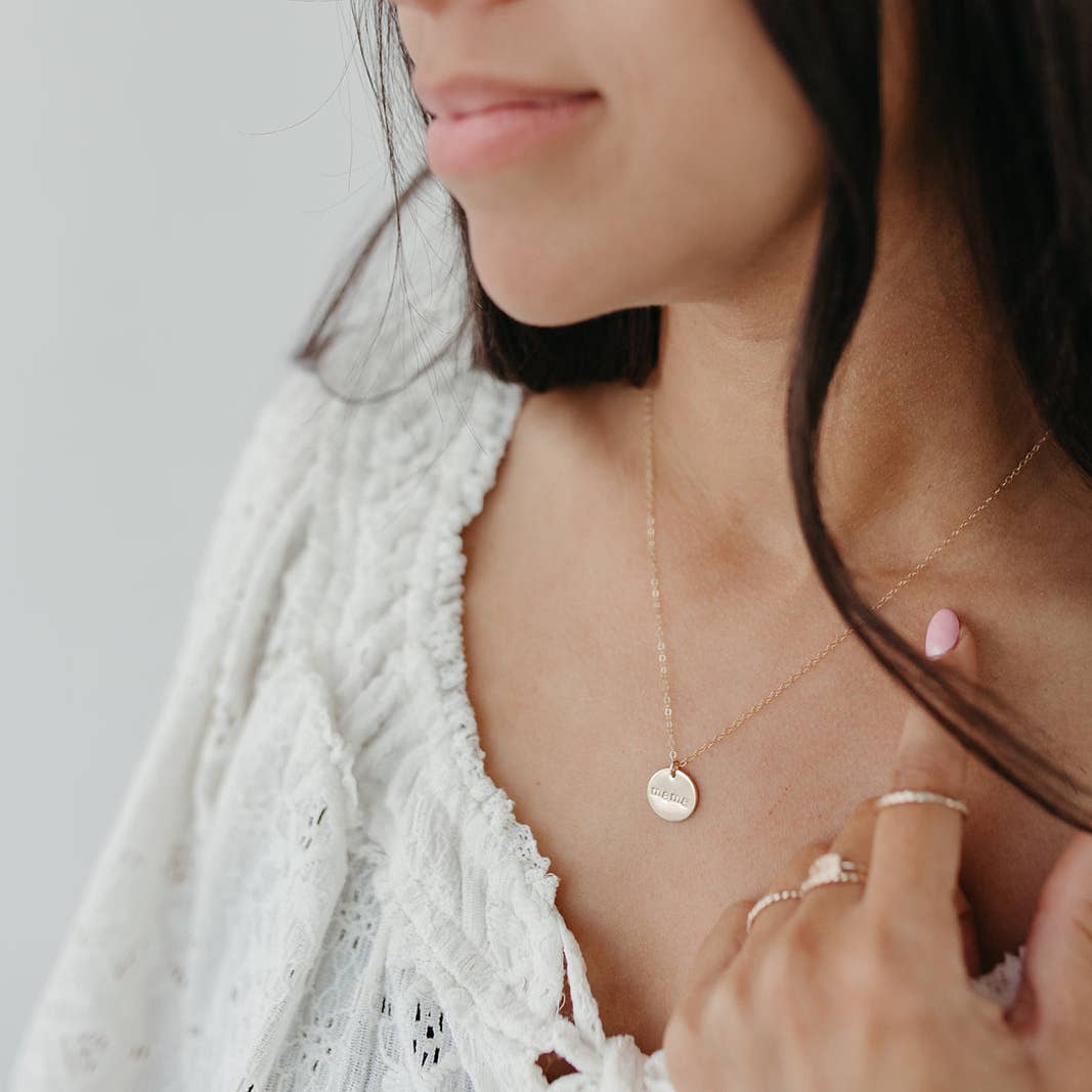 Mama Disc Necklace | 14k Gold Fill & Sterling Silver