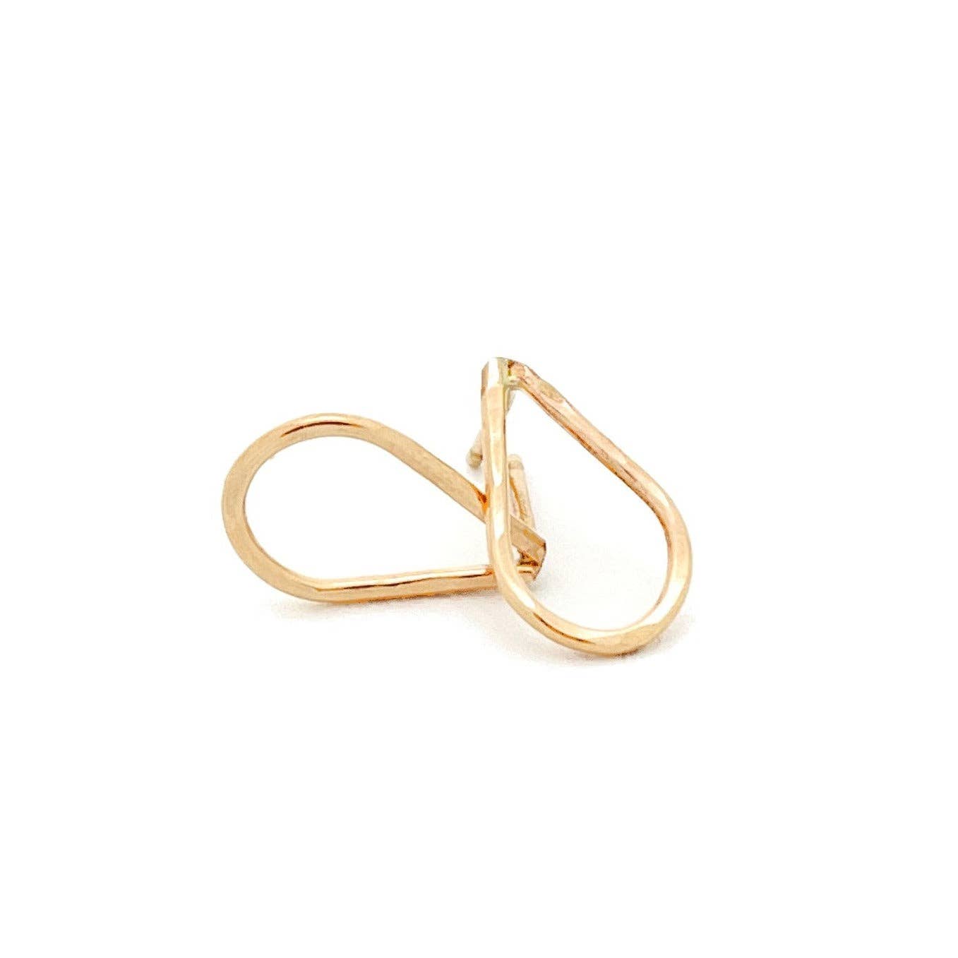 Hammered Teardrop Stud Earrings - Minimalist, Hypoallergenic