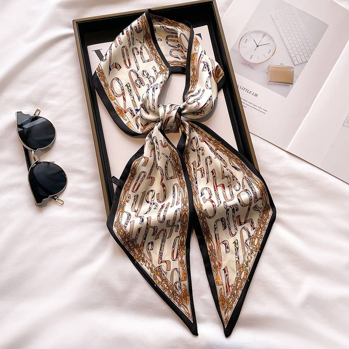 Women’s Long Silk Scarf – Stylish Neck Accessory_CWASC03144