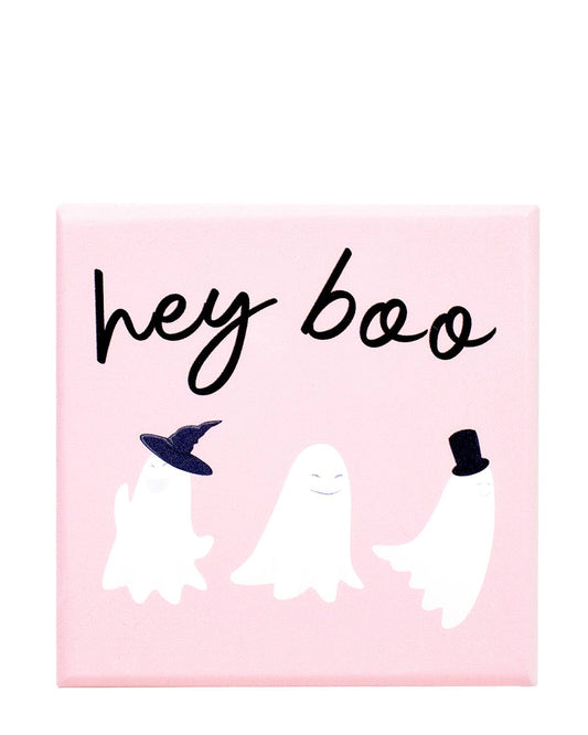 Hey Boo Block Art   XLight Pink/Multi   4x4