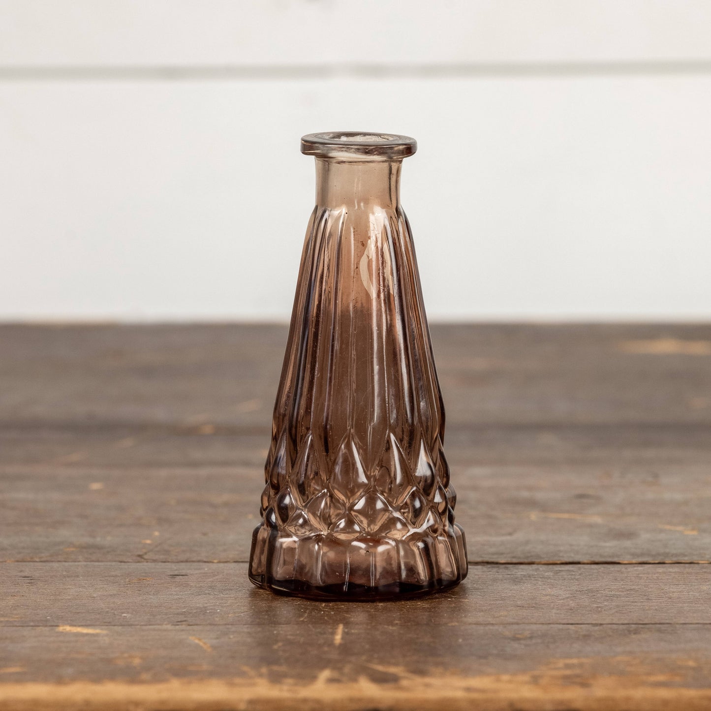 5.25" AMBER TAPERED GLASS BUD VASE