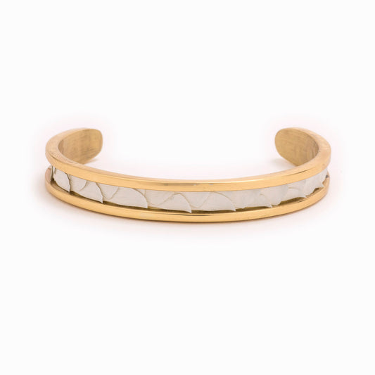 T&T gold with white python skin cuff