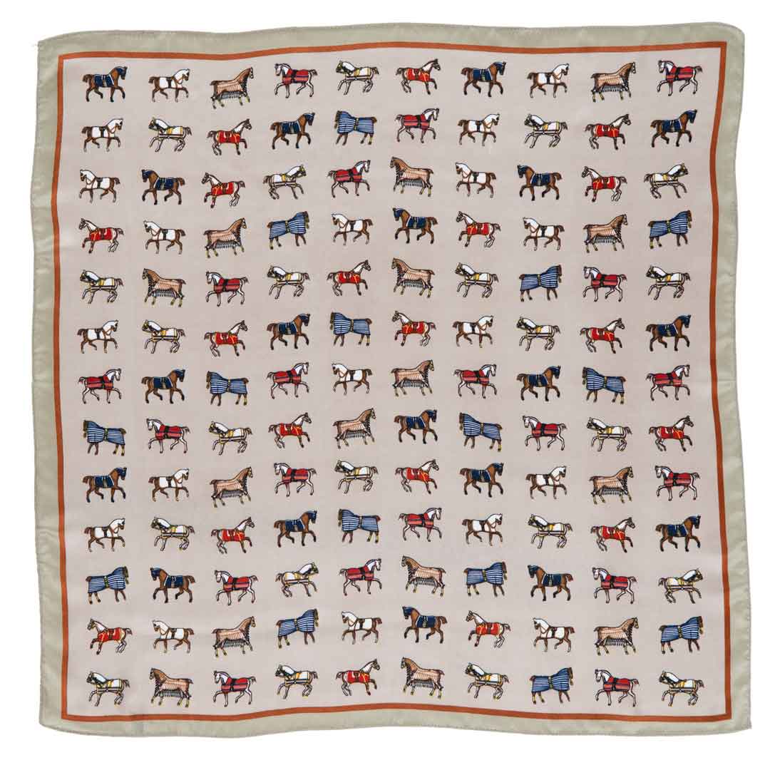 Hunt Club - Stylized Equestrian Scarf in Taupe