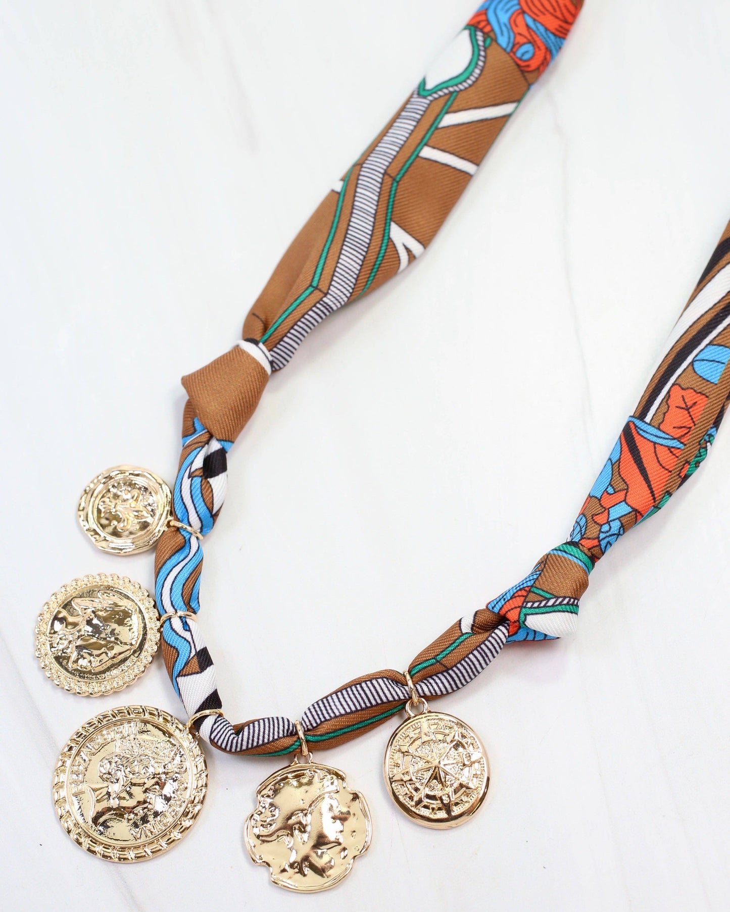 Sellers Scarf Charm Necklace Camel