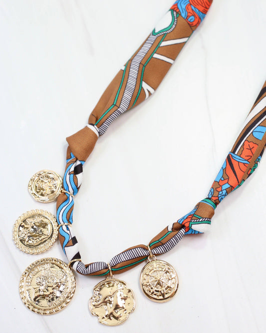 Sellers Scarf Charm Necklace Camel