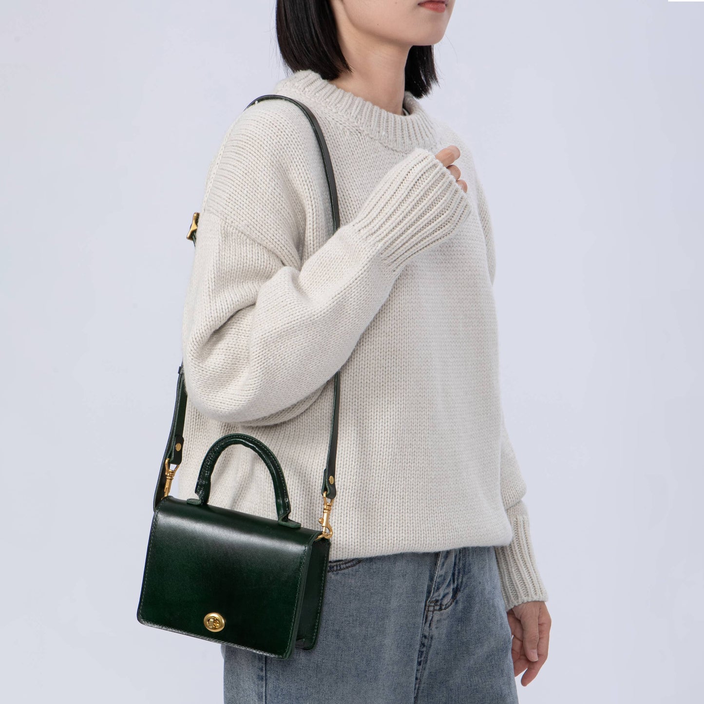 Turn-Loc Mini Satchel - Hunter Green