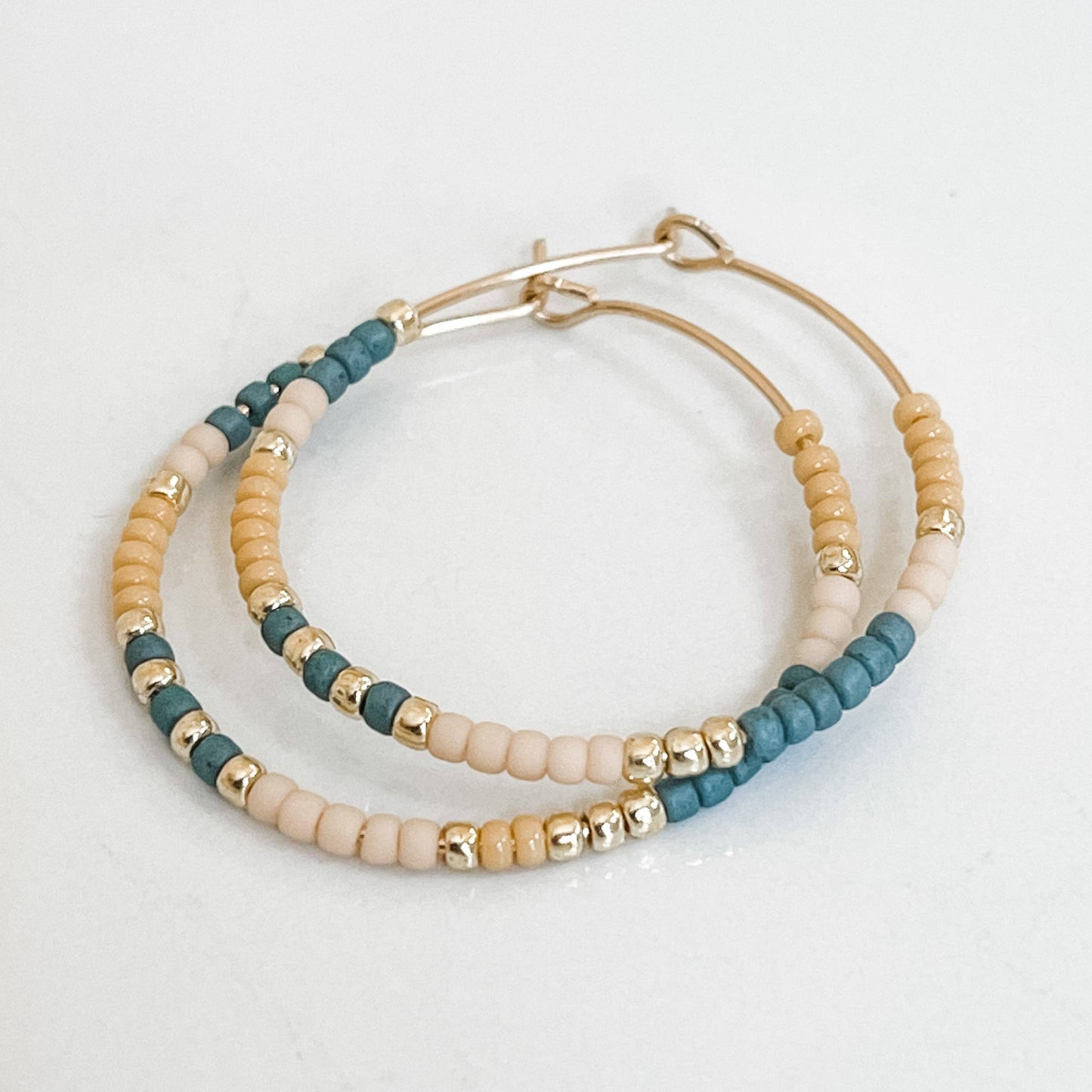 Fall Beaded Hoop Earrings | 14k Gold Fill & Sterling Silver