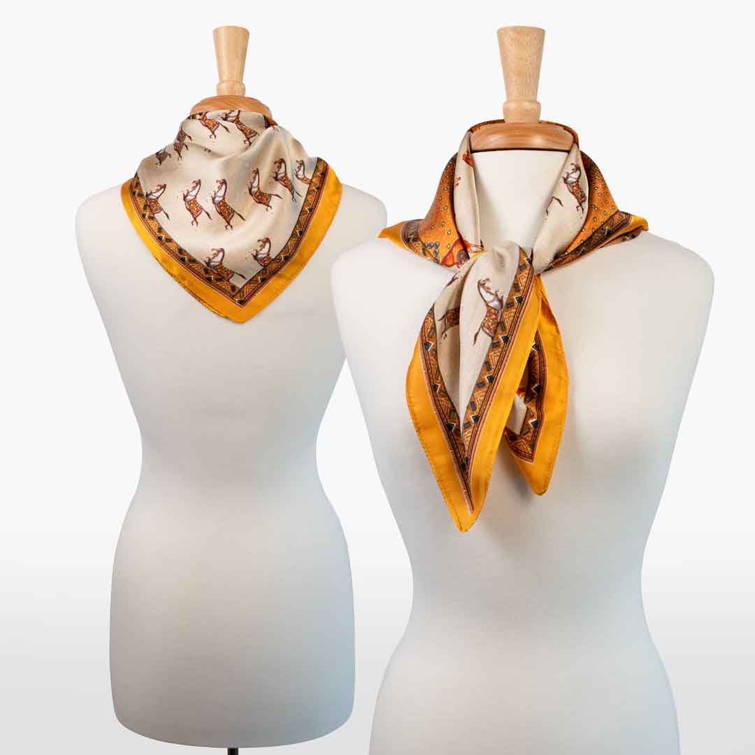 Empire - Stylized Equestrian Scarf in Tangerine