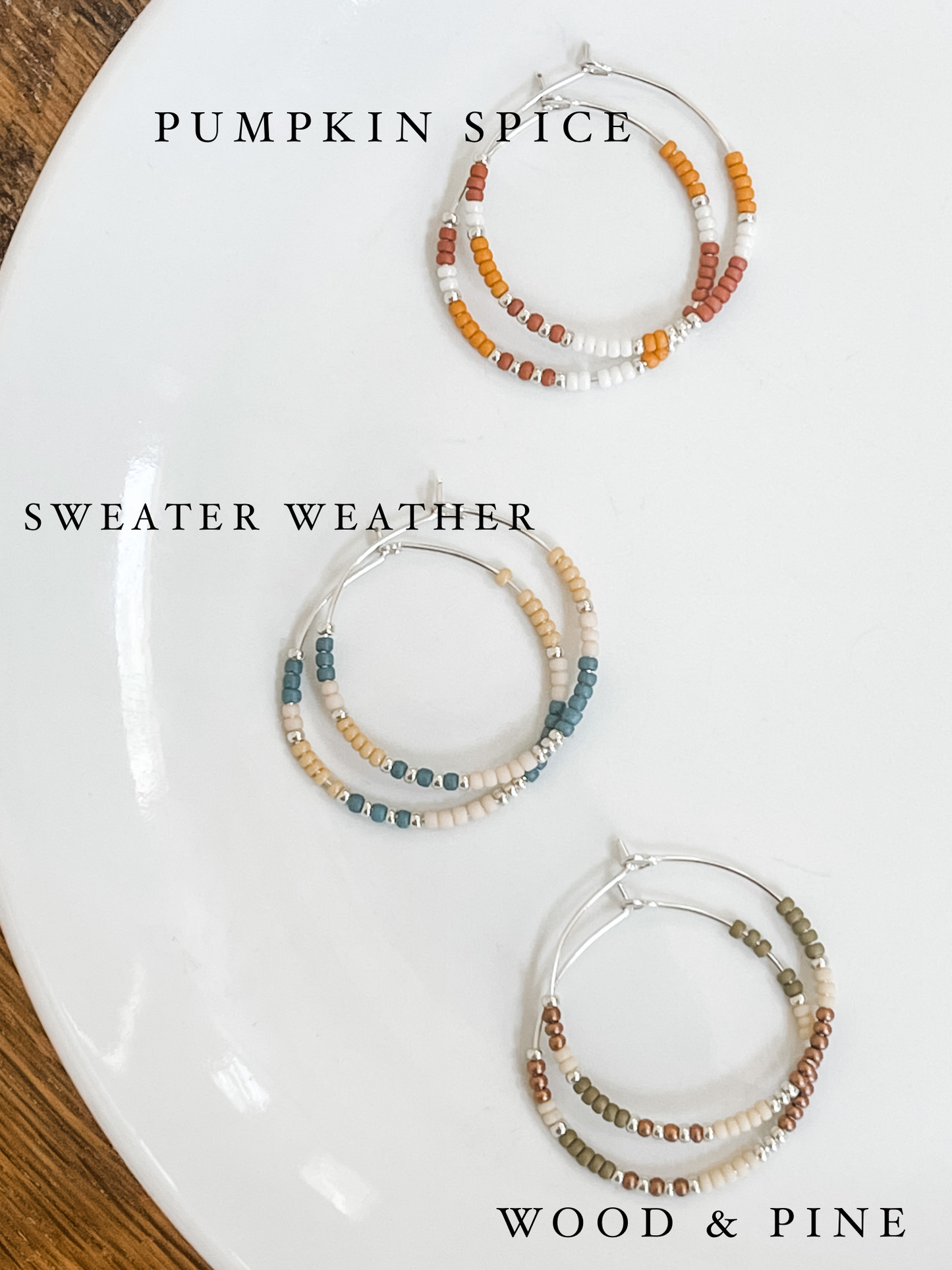 Fall Beaded Hoop Earrings | 14k Gold Fill & Sterling Silver