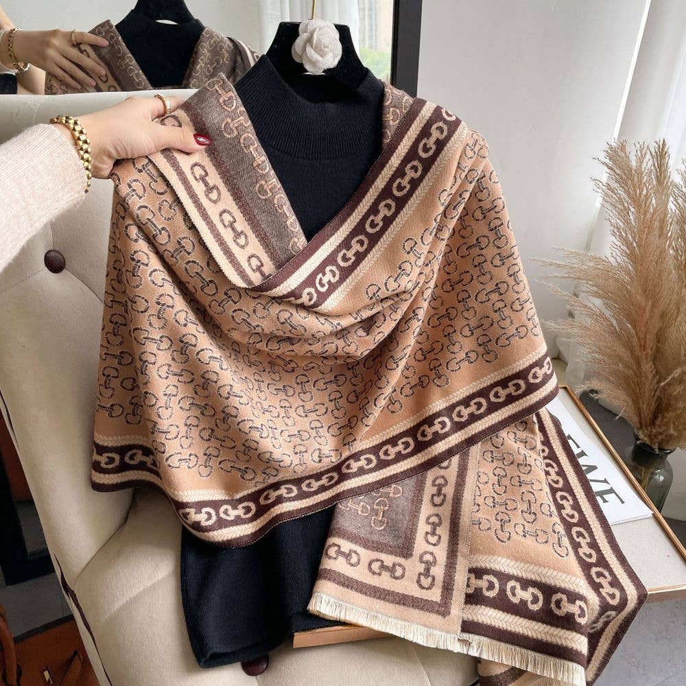 AWST Int'l Snaffle Bit Acrylic Cashmere Scarf