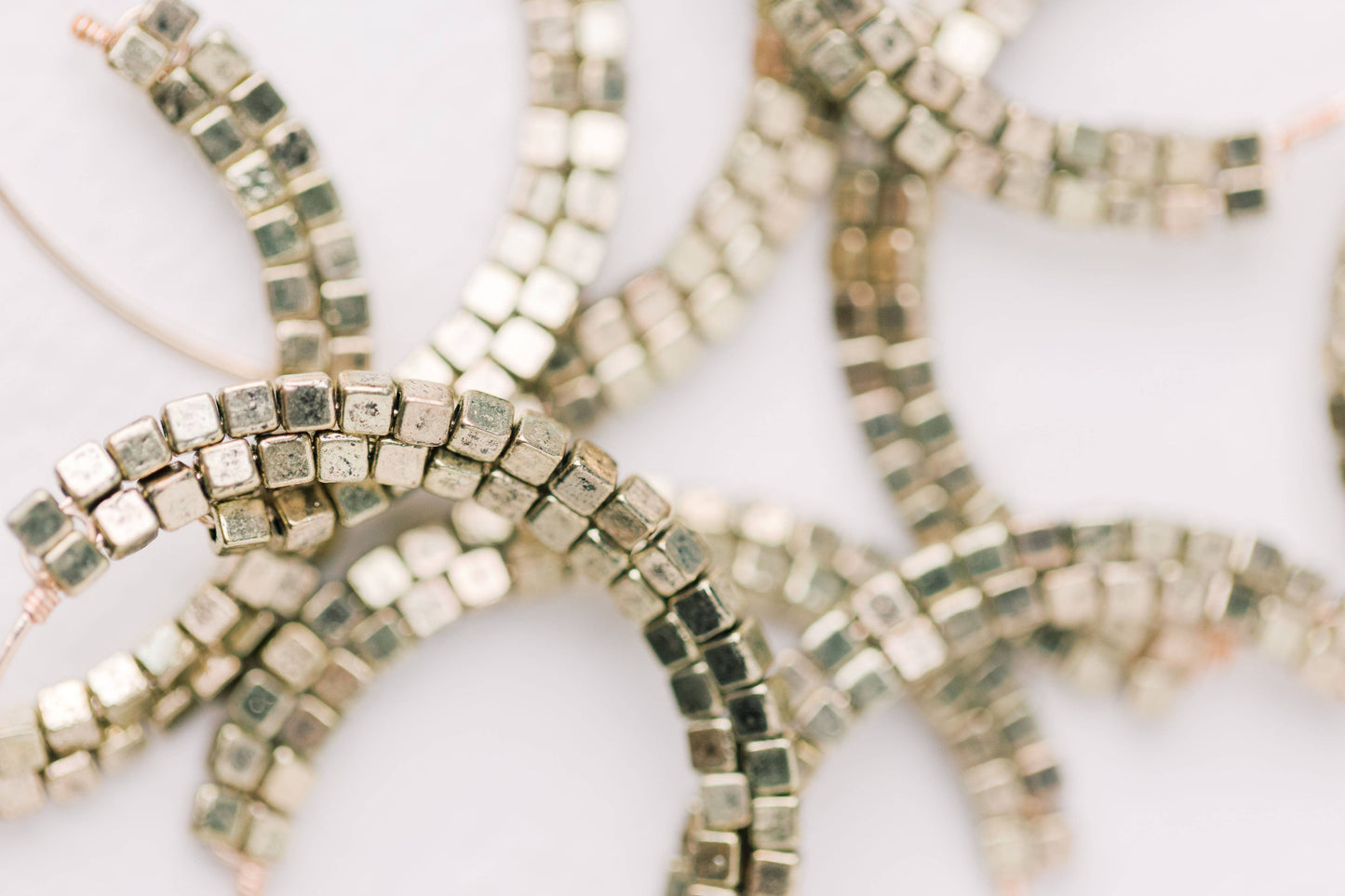 Gold Beaded Statement Threader Earrings