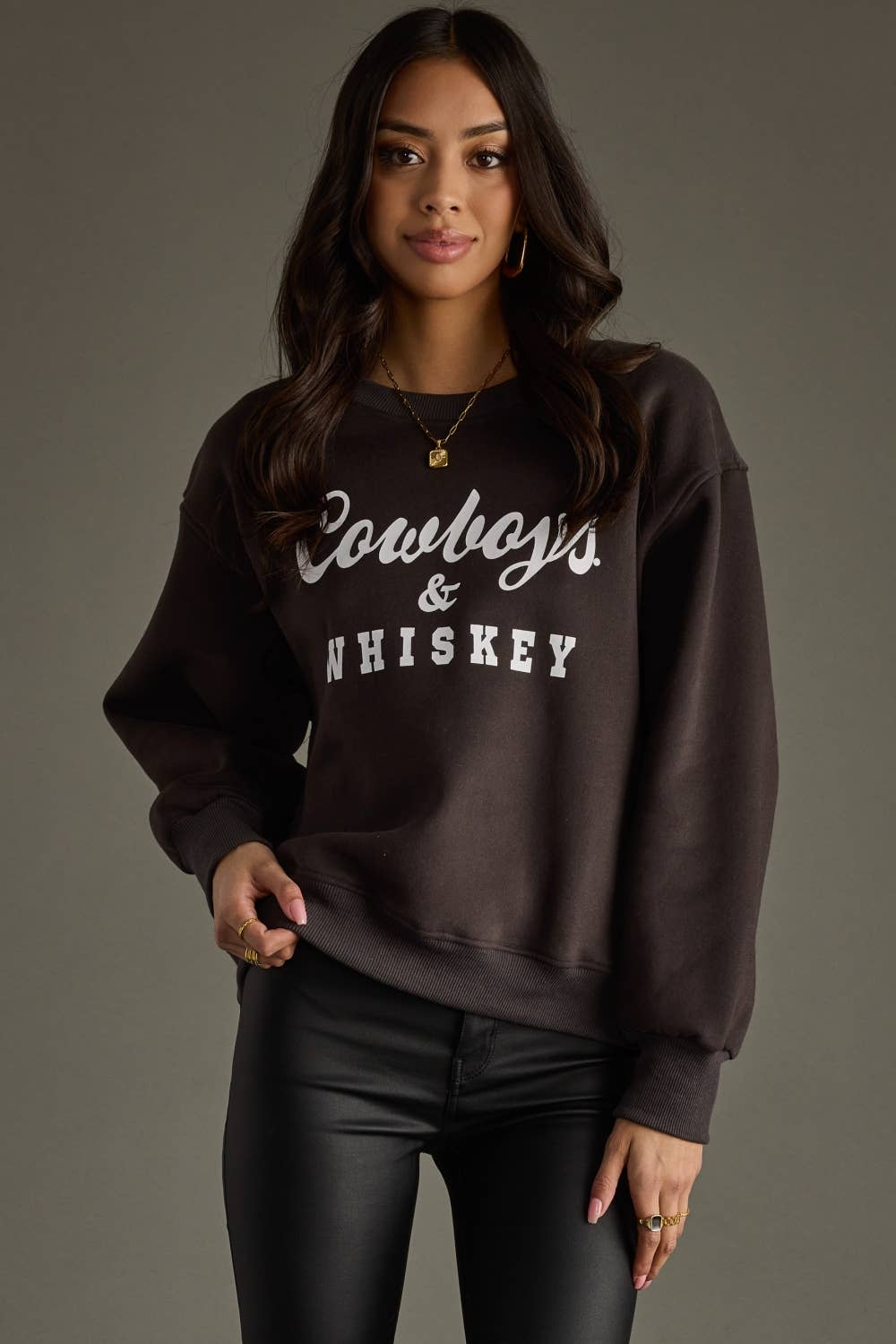 Charcoal Cowboys & Whiskey Sweatshirt *